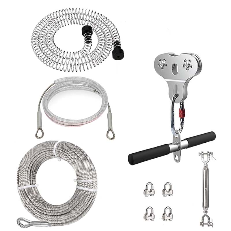 BowLift | Zip Line for Kids and Adults Up to 500 lbs, Zipline Kit , Zipline Spring, Removable Zipline Pulley