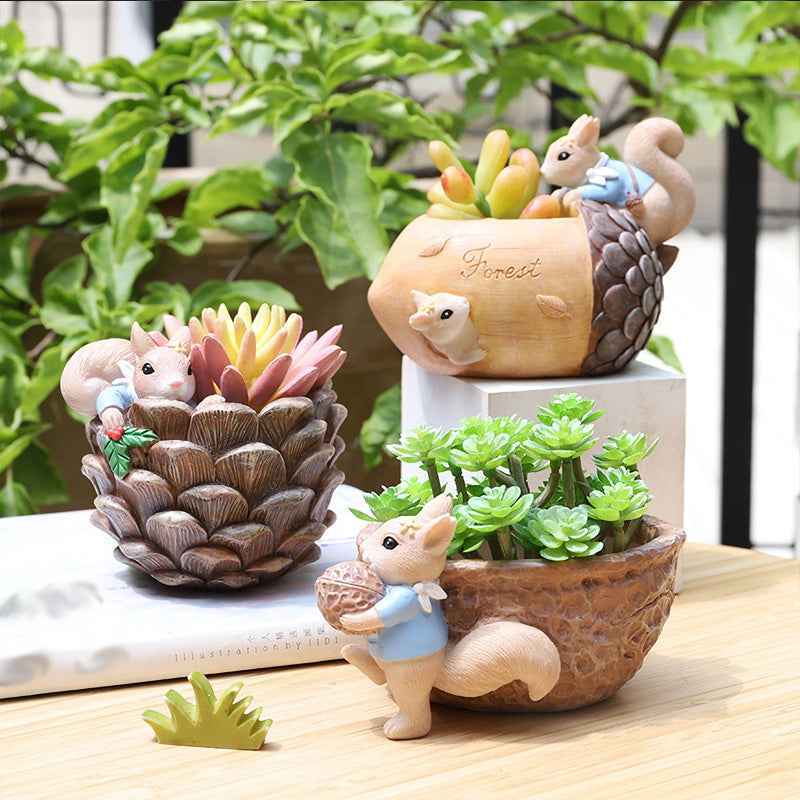 BowLift | Cartoon Squirrel Succulent Flower Pot