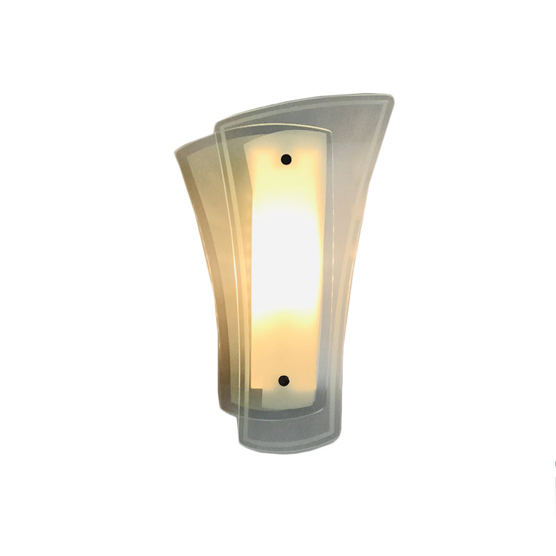 BowLift | Geometric Living Room Wall Light Lamp Clear Glass 1 Light Modern Wall Mount Light