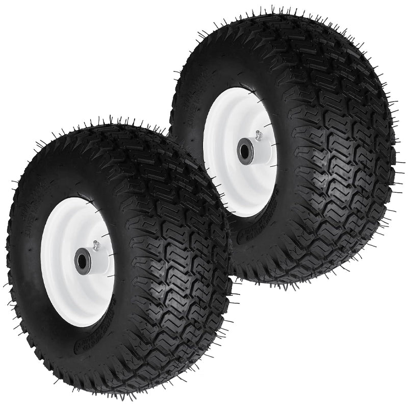 BowLift | 15x6-6" Lawn Mower Tires 2-Pack Pneumatic 4Ply Tubeless Turf Tire for Riding Mowers