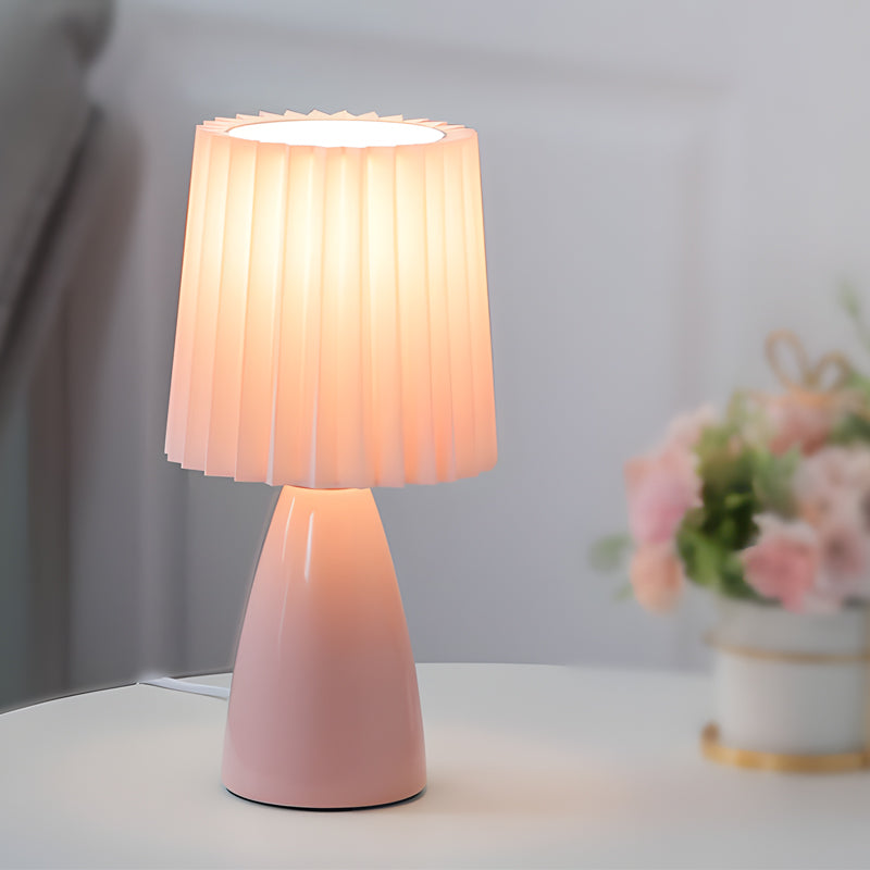 BowLift | Dimmable Desk Lamp | Glass Base with USB Port for Adjustable Lighting in Home Office or Study | Pink Shade Lamp