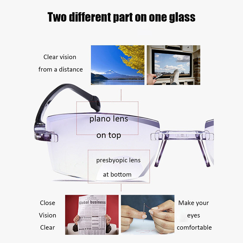 BowLift | 2024 new high hardness anti-blue light sapphire reading glasses dual focus intelligent reading glasses