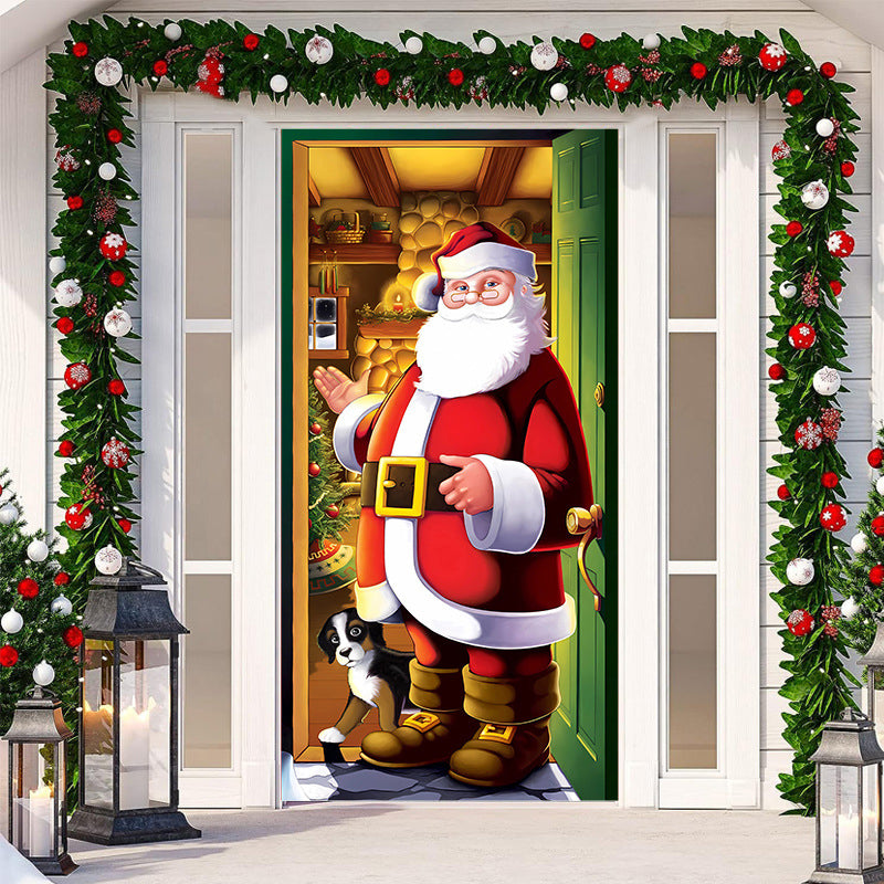 BowLift | Christmas Door Banner, Santa Claus Door Cover Holiday Decoration