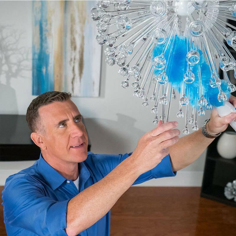 BowLift | 360° rotating electric spin duster motorized dust cloth with 2 brushes