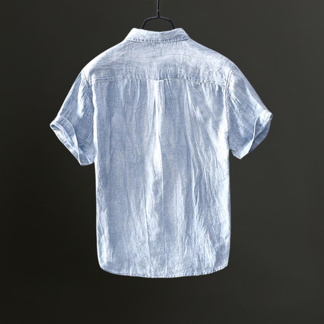 Linen Short Sleeve Shirt in Lightweight Summer Fabric