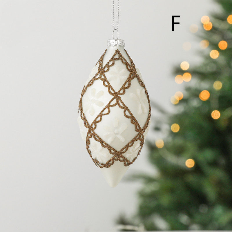 BowLift | Glass Ball Drop Ball Hand Drawn Christmas Ball Christmas Tree Pendant