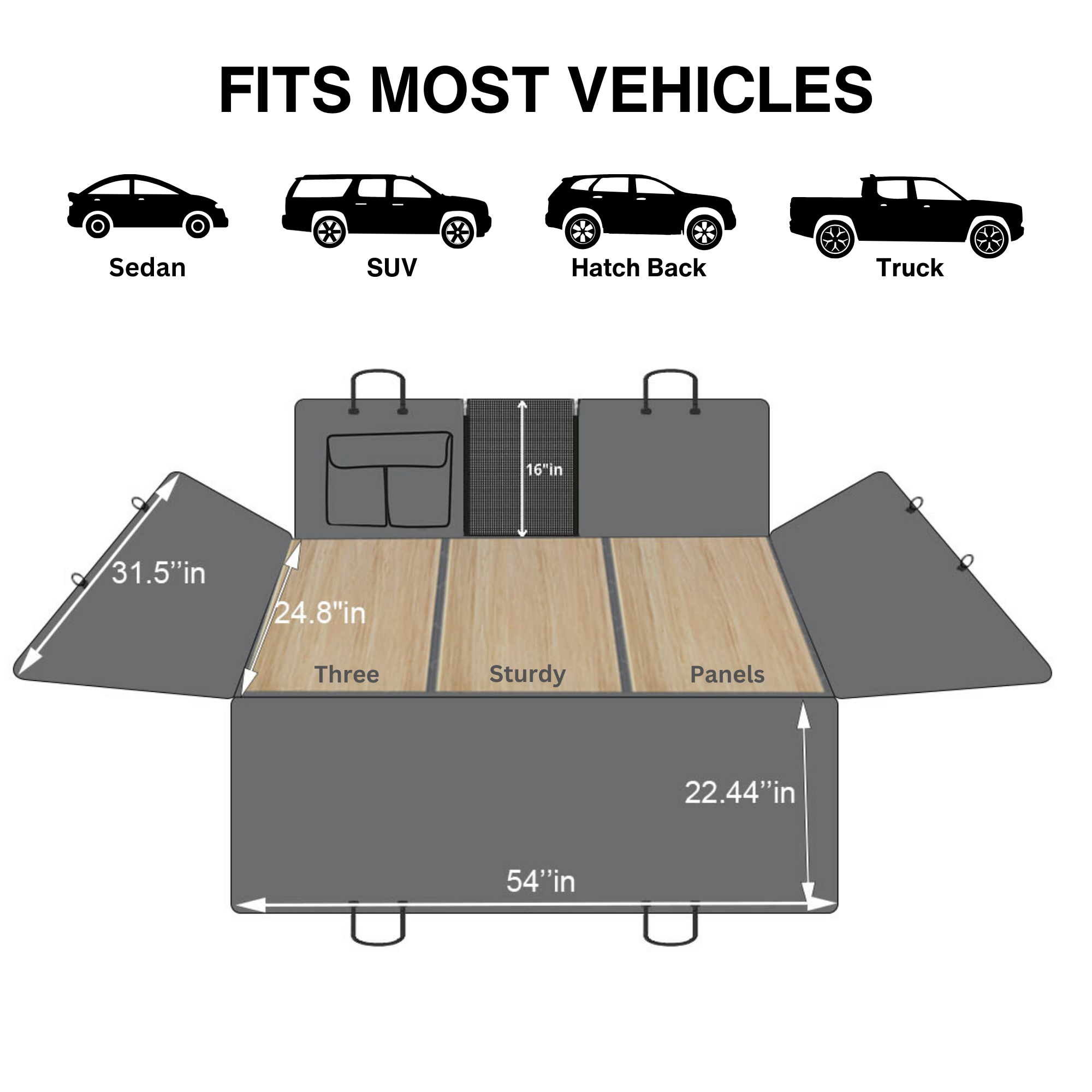 BowLift | Backseat Extender for Dogs - Black with Door Covers