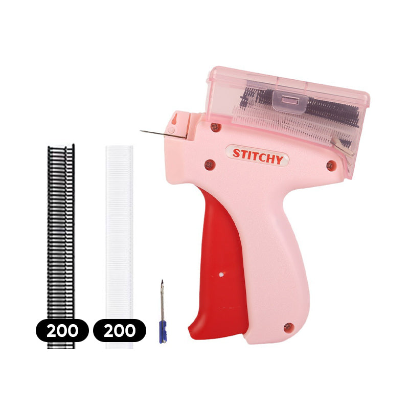 BowLift | Mini Label Gun with Storage Box - Compact Design, Fine Needle Set, Contains More Than 2000 Labels, Suitable for Clothing and Fabric Labels