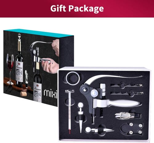 BowLift | 9-piece set: corkscrew set with corkscrew, foil cutter, thermometer, stopper and more