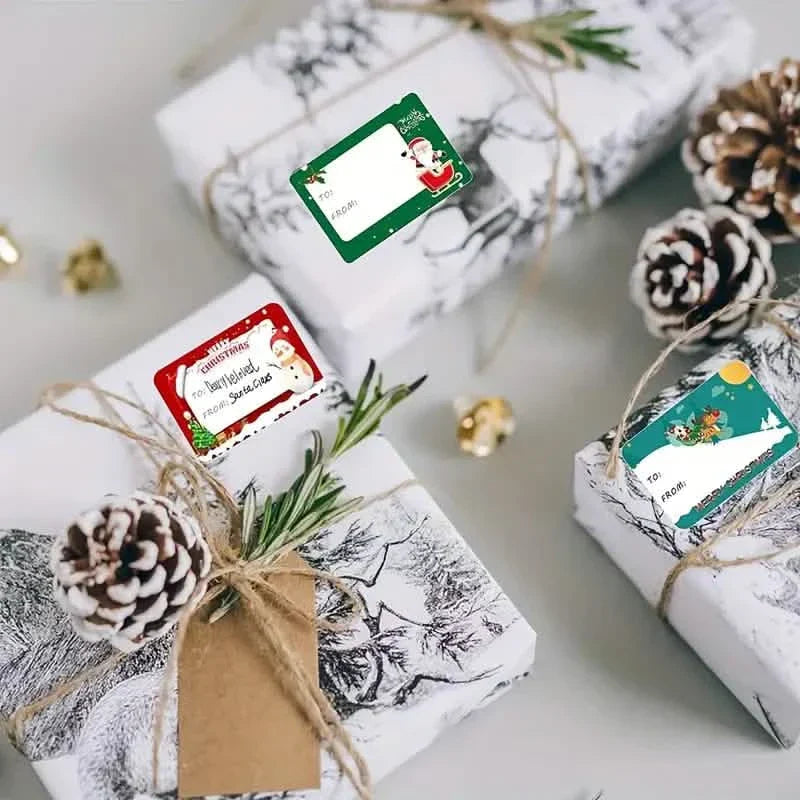 BowLift | 90 pieces: Christmas sticker tags - Self-adhesive with Christmas name tag