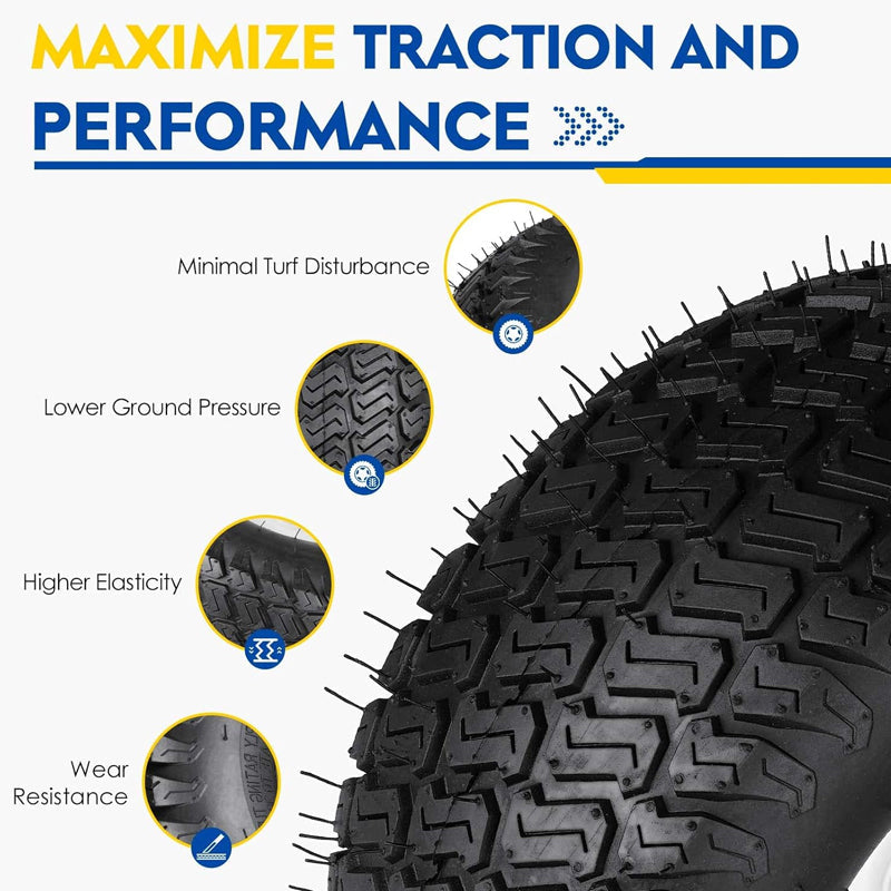 BowLift | 15x6-6" Lawn Mower Tires 2-Pack Pneumatic 4Ply Tubeless Turf Tire for Riding Mowers