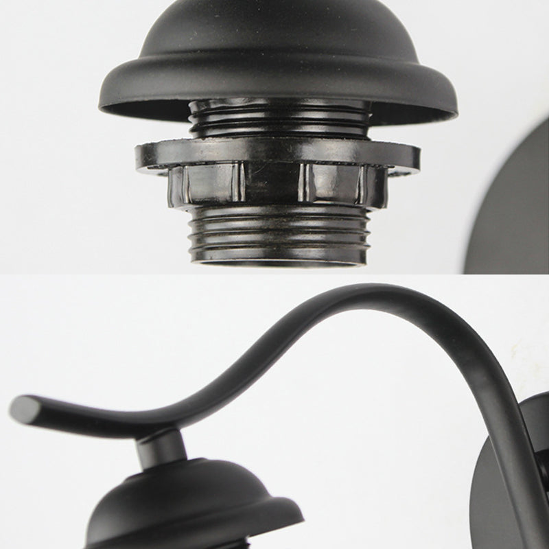 BowLift | 1 Head Sphere Wall Light Fixture Tiffany Beige/Beige-Red Spot Bowl Wall Lamp with Curved Arm