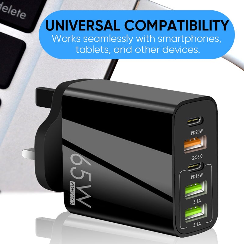 BowLift | Multi Port Adaptor 65W Fast Charger - US Standard