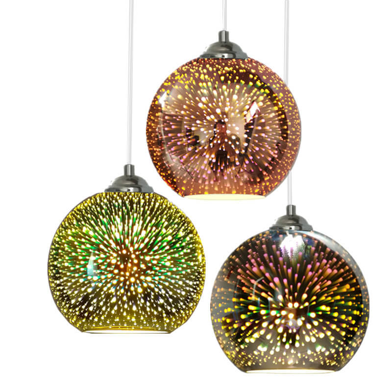 BowLift | Modern creative 3D colorful firework glass 1-light dome pendant lamp