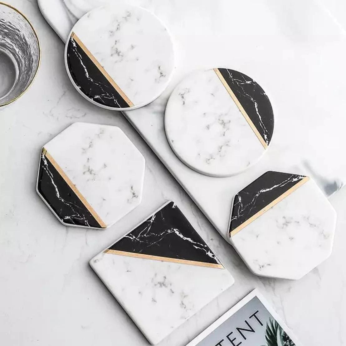 BowLift | Elegant Marble Ceramic Coasters