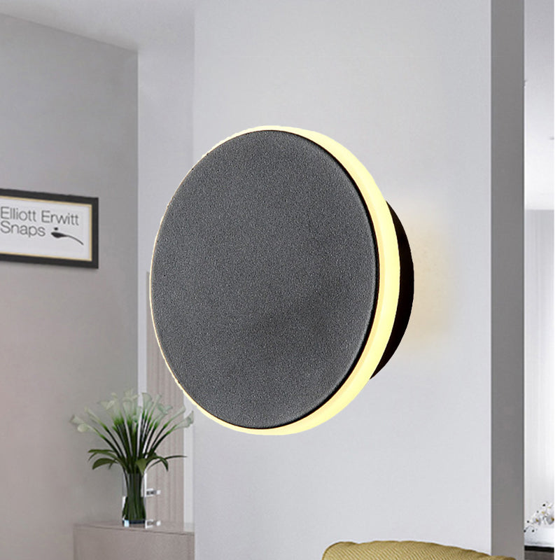 BowLift | Black/White Disc LED Wall Light Modernism Single Acrylic Wall Lighting Ideas in Warm/White Light