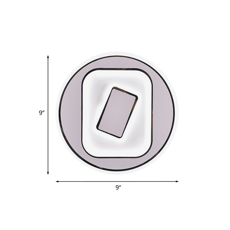 BowLift | White Round/Pentagon Wall Lighting Idea Nordic LED Acrylic Wall Lamp for the Study Room, White/Warm Light