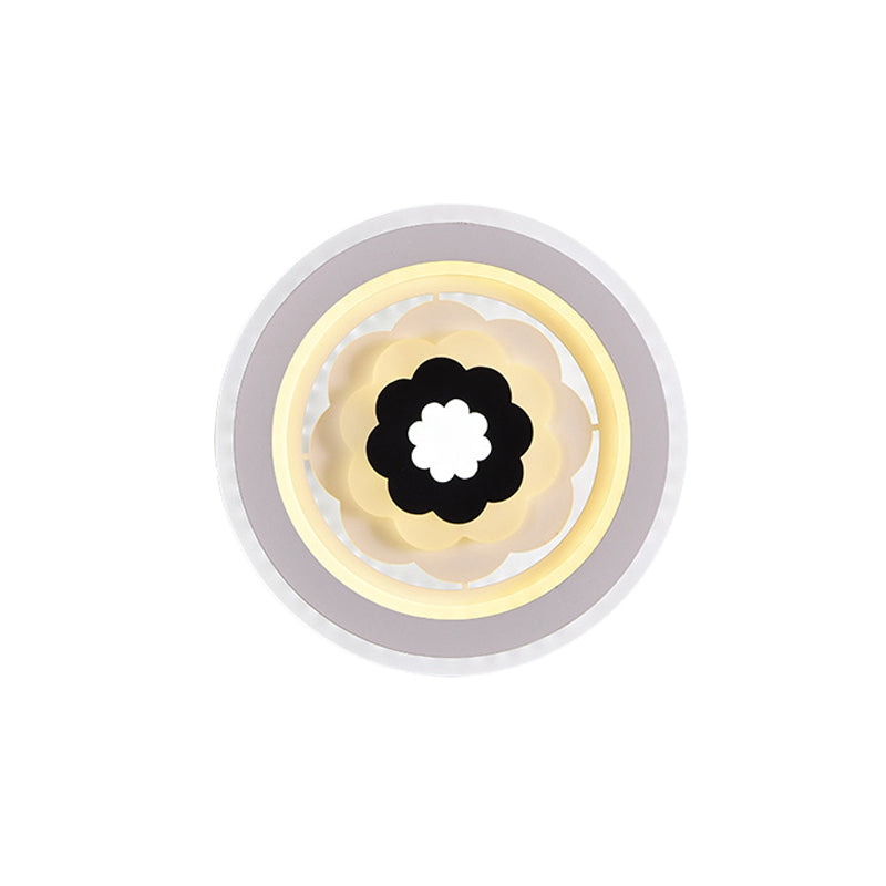 BowLift | Acrylic Round Wall Lamp Fixture Modern LED White Wall Mount Light for Nightstand