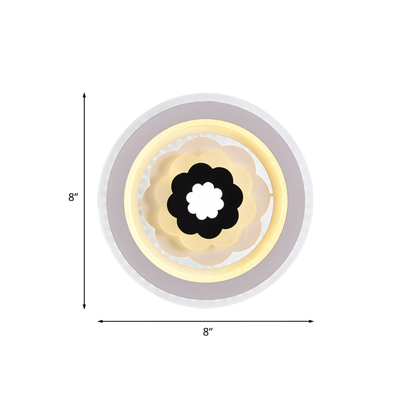 BowLift | Acrylic Round Wall Lamp Fixture Modern LED White Wall Mount Light for Nightstand