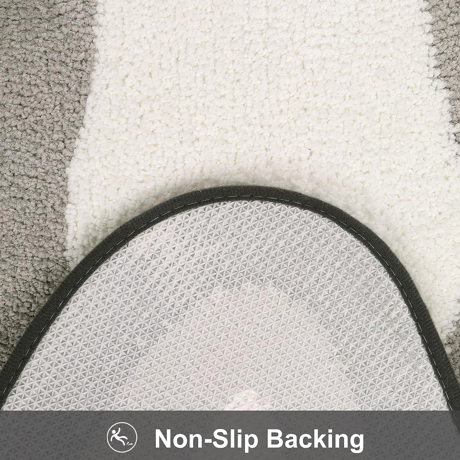 BowLift | Black Gradient Bath Mats, Carpet for Bathrooms, Cute Non-Slip Irregular Carpet for Shower Room