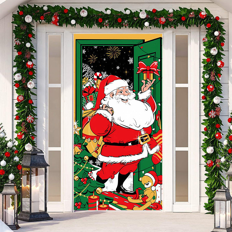 BowLift | Christmas Door Banner, Santa Claus Door Cover Holiday Decoration