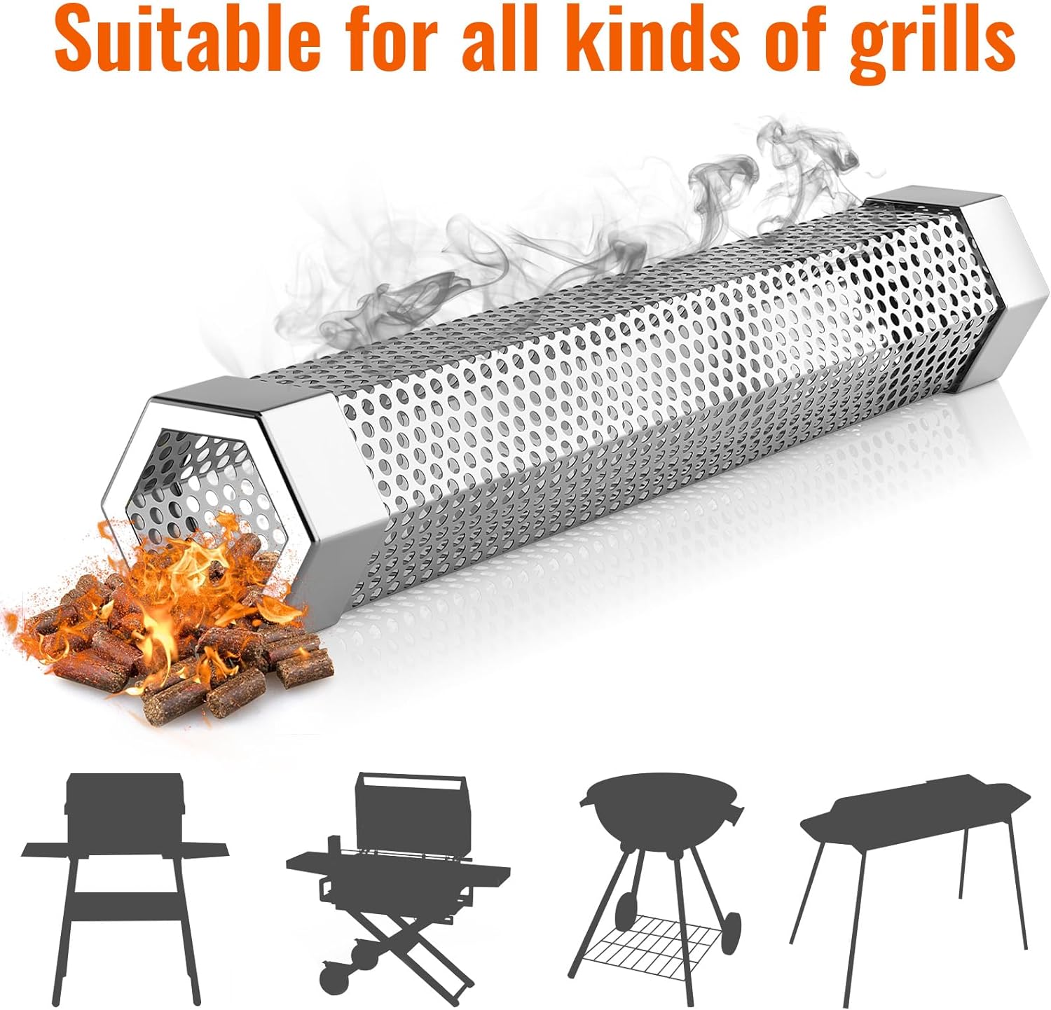 BowLift | 12' Pellet Smoker Tube for All Grill or Smoker