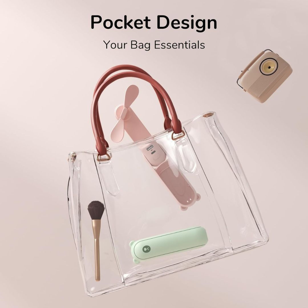 BowLift | 3 In 1 Handheld Mini Fan | USB Rechargeable, Foldable Design & Ideal for Travel, Camping, and Outdoor Activities