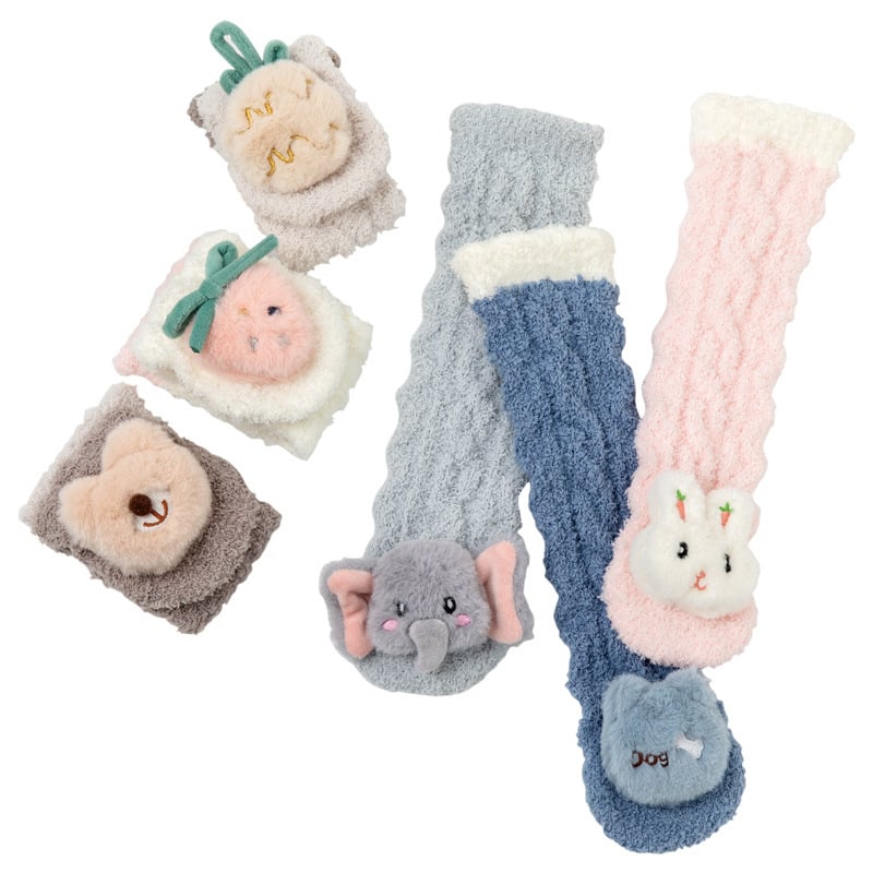 BowLift | A Pair of Baby Cute Coral Fleece Socks