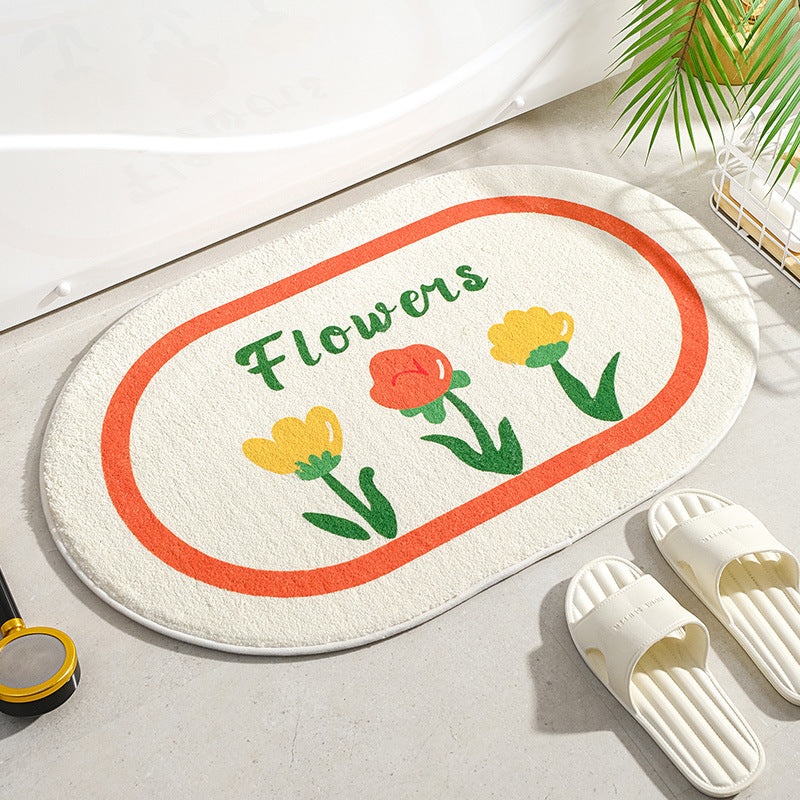 BowLift | Soft Floral Non-Slip Absorbent Floor Mat for Home