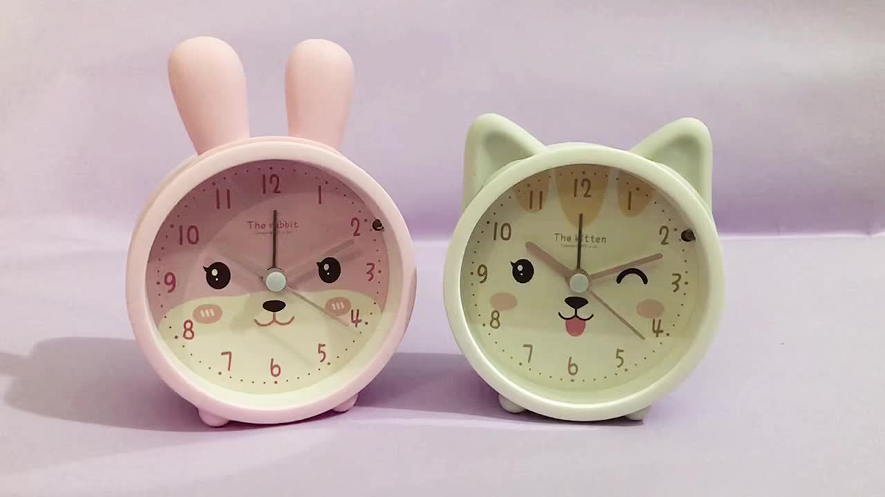 BowLift | Children's Alarm Clock with Night Light – Quiet, Rabbit Pattern & Compact Design