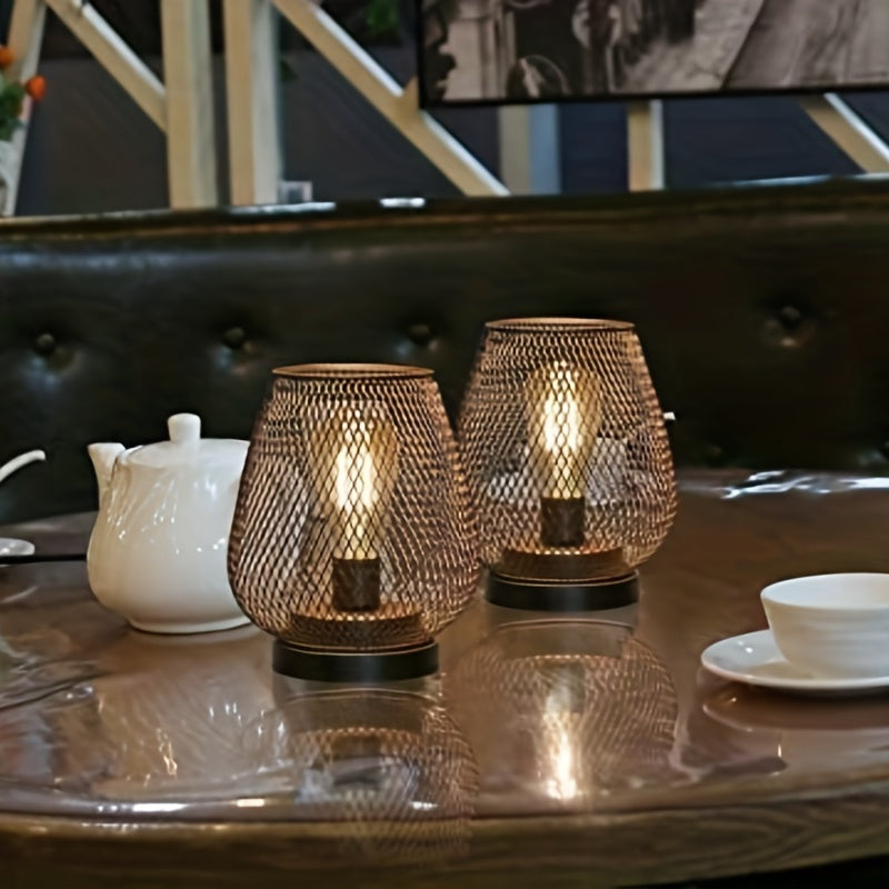 BowLift | RusticMesh Table Lamp Set – Industrial Style and Atmospheric Lighting