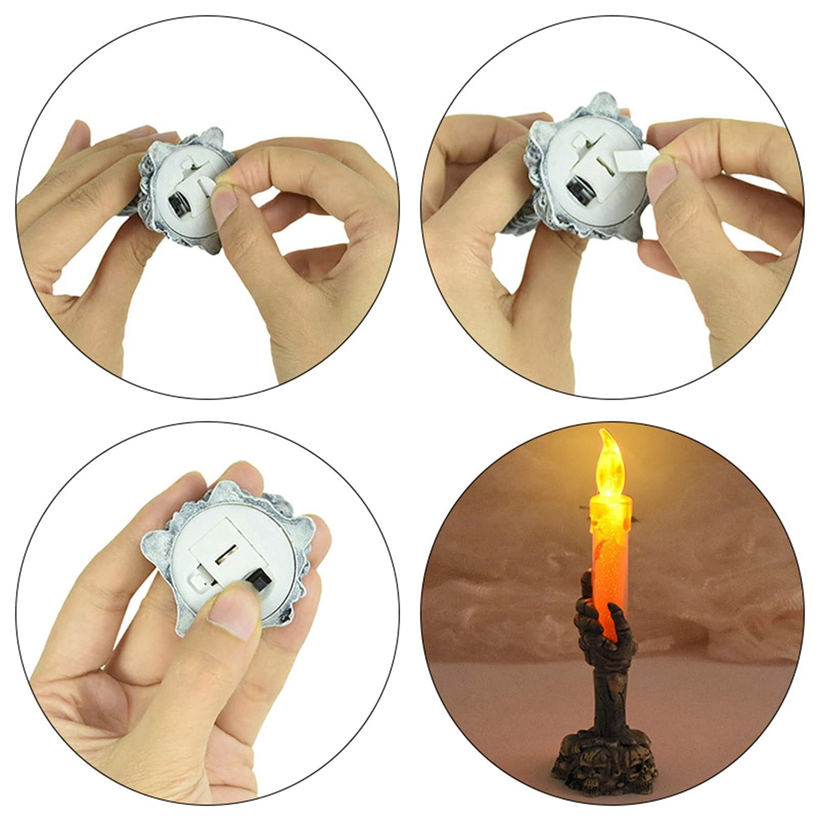 BowLift | Halloween Ghost Hand Electronic Skeleton Candle Halloween Party Bar Props Decoration Glitter Lamp