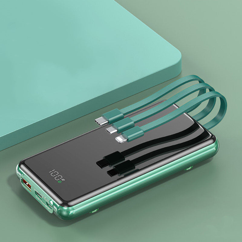 BowLift | 10000mAh Power Bank, with Built-in Charging Cables, 4 Outputs and 3 Inputs, 22.5W/PD18W Fast Charging