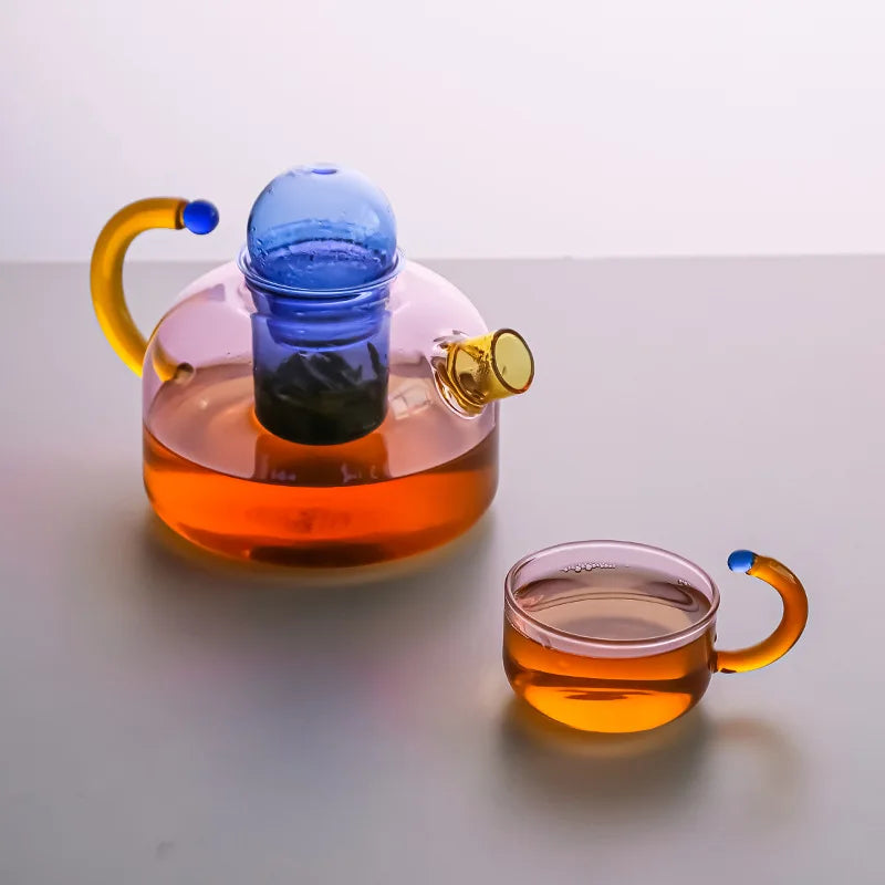BowLift | Color Bloom Glass Teapot & Cup Set