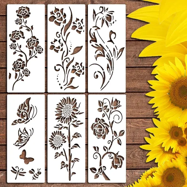 BowLift | 🔥DIY Decoration🌻 - Garden Fence Large Flower Drawing Stencils