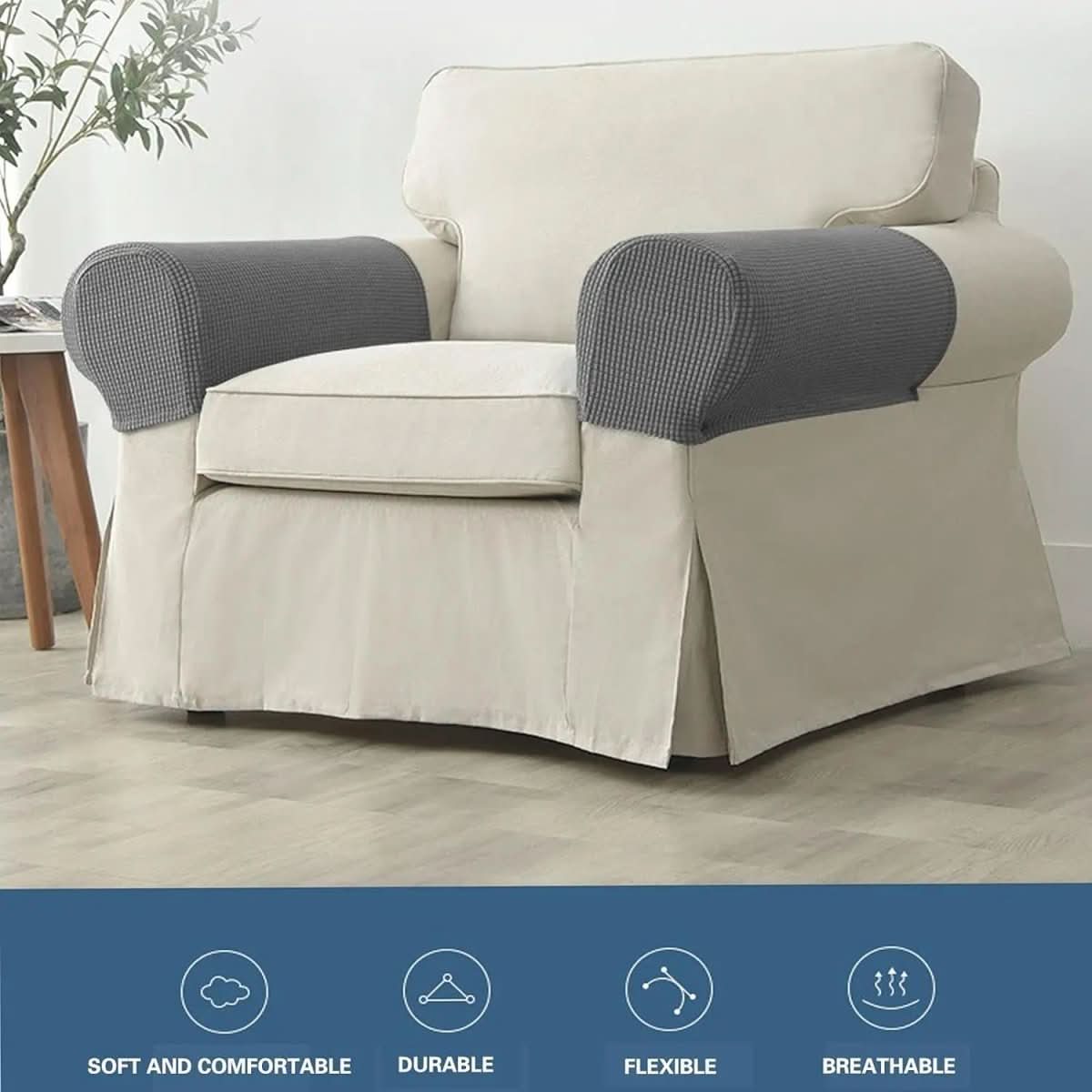 BowLift | 2-piece waterproof armrest covers with jacquard design