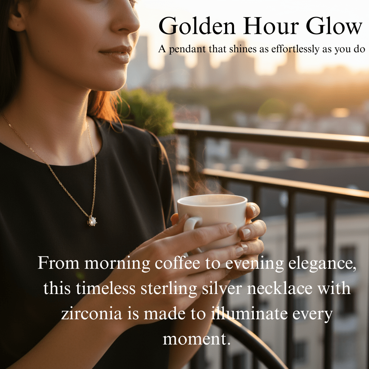 BowLift | Cubic Zirconia Pendant Necklace with 925 Sterling Silver Chain