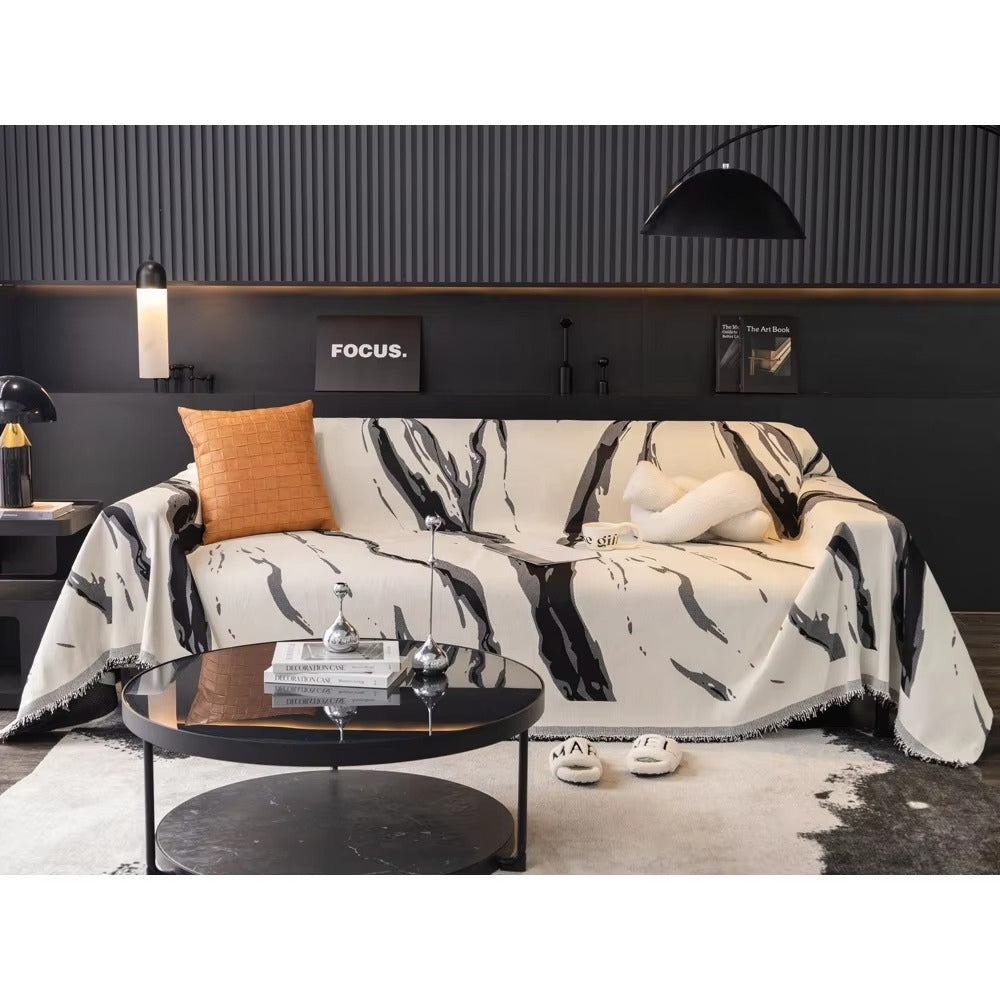 BowLift | Abstract Brushstroke Chenille Sofa Cover