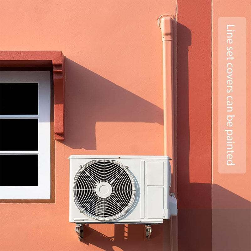 BowLift | Mini Split Line Accessories Set Cover 3-inch W 16.1 Ft L  PVC Decorative Pipe Line Cover For Air Conditioner for Outside Heat Pumps Tubing Cover