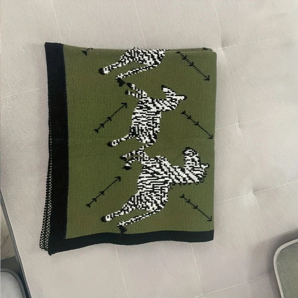 BowLift | Acrylic Vintage Wild Zebra Knitted Blanket