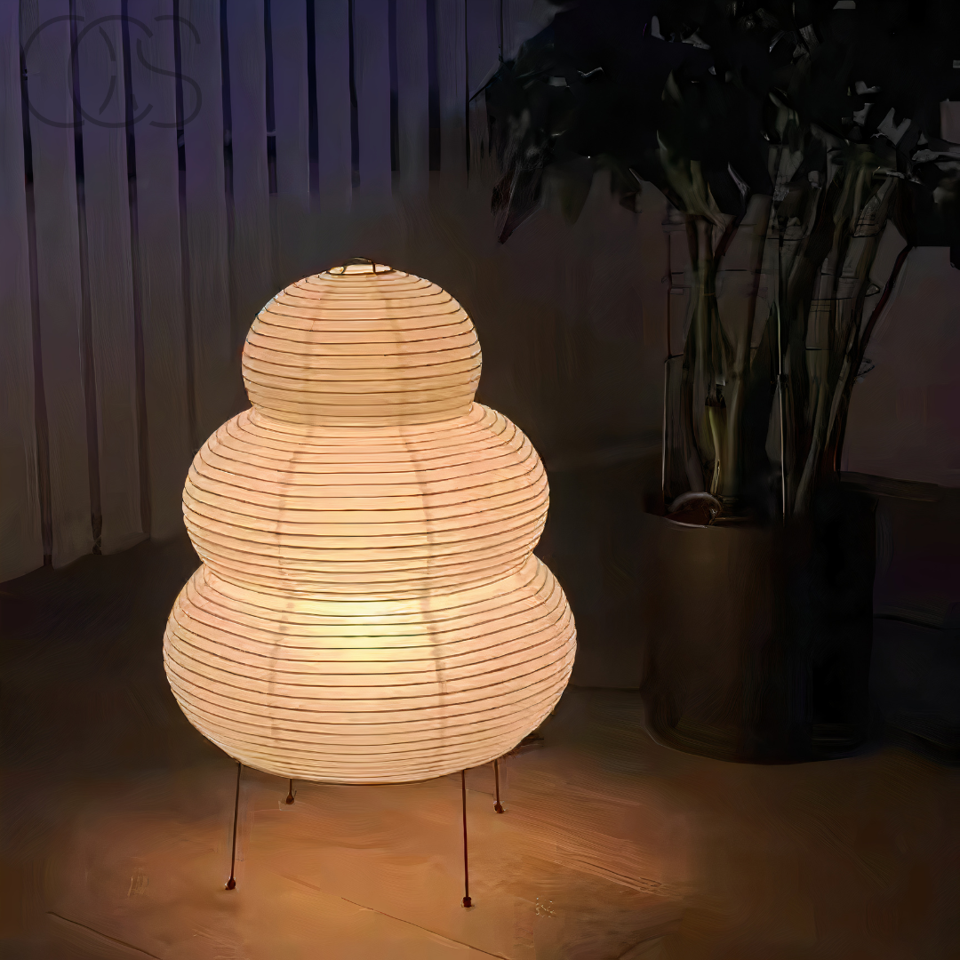 BowLift | Zen Floor Lamp – Japanese Wabi-Sabi Style with 3-Mode Dimmable LED Light