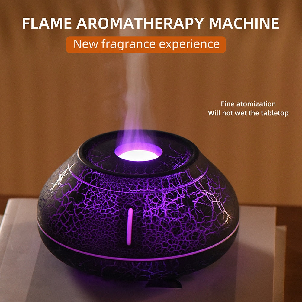 BowLift | Air humidifier crack volcano flame essential oil diffuser ultrasonic cool mist maker LED essential oil lamp air diffuser