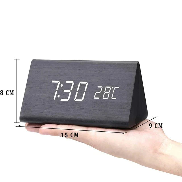 BowLift | Charms | Digital Wooden Alarm Clock | Including Temperature Display