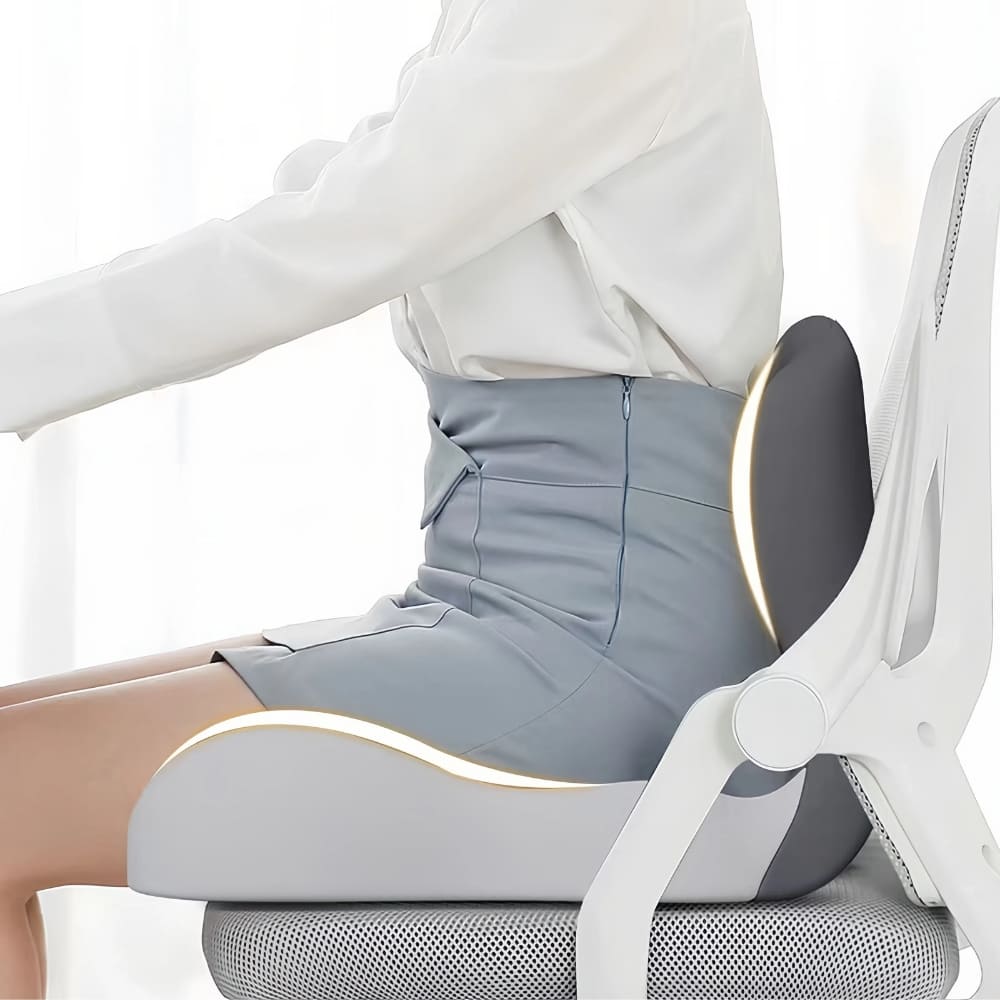 BowLift | All-in-One Orthopedic Memory Foam Seat - Cushion Seat and Back Cushion for Pain Relief and Comfort