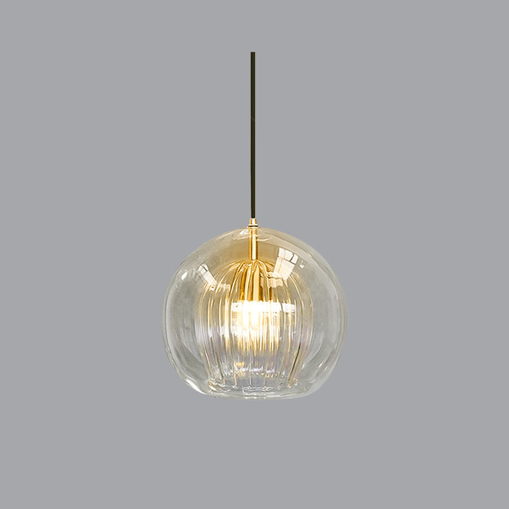 BowLift | ShineSphere - Amber Pendant Light with Radiant Elegance