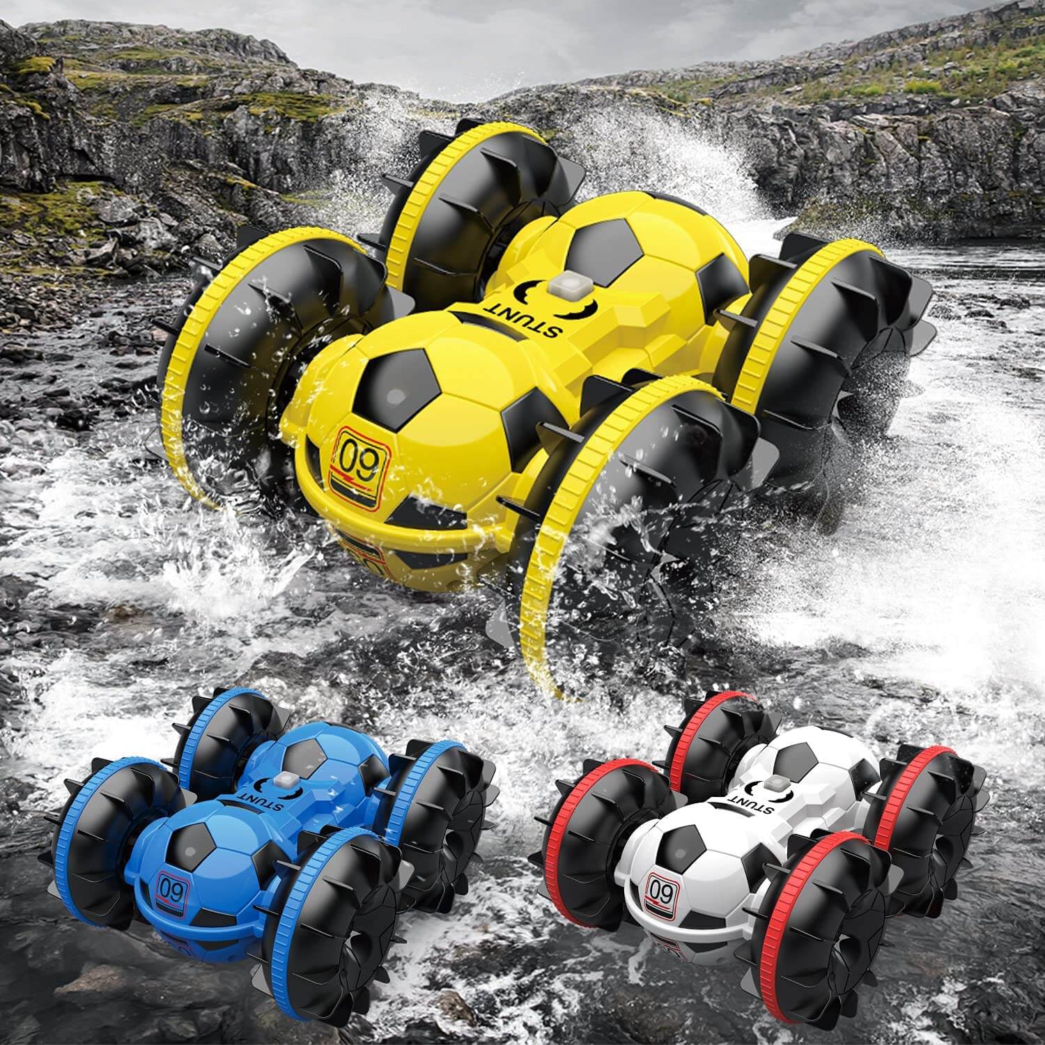 BowLift | Amphibious Remote-Controlled Car, All-Terrain Football, Remote-Controlled Boat, Pool Toy, Gift for Boys and Girls
