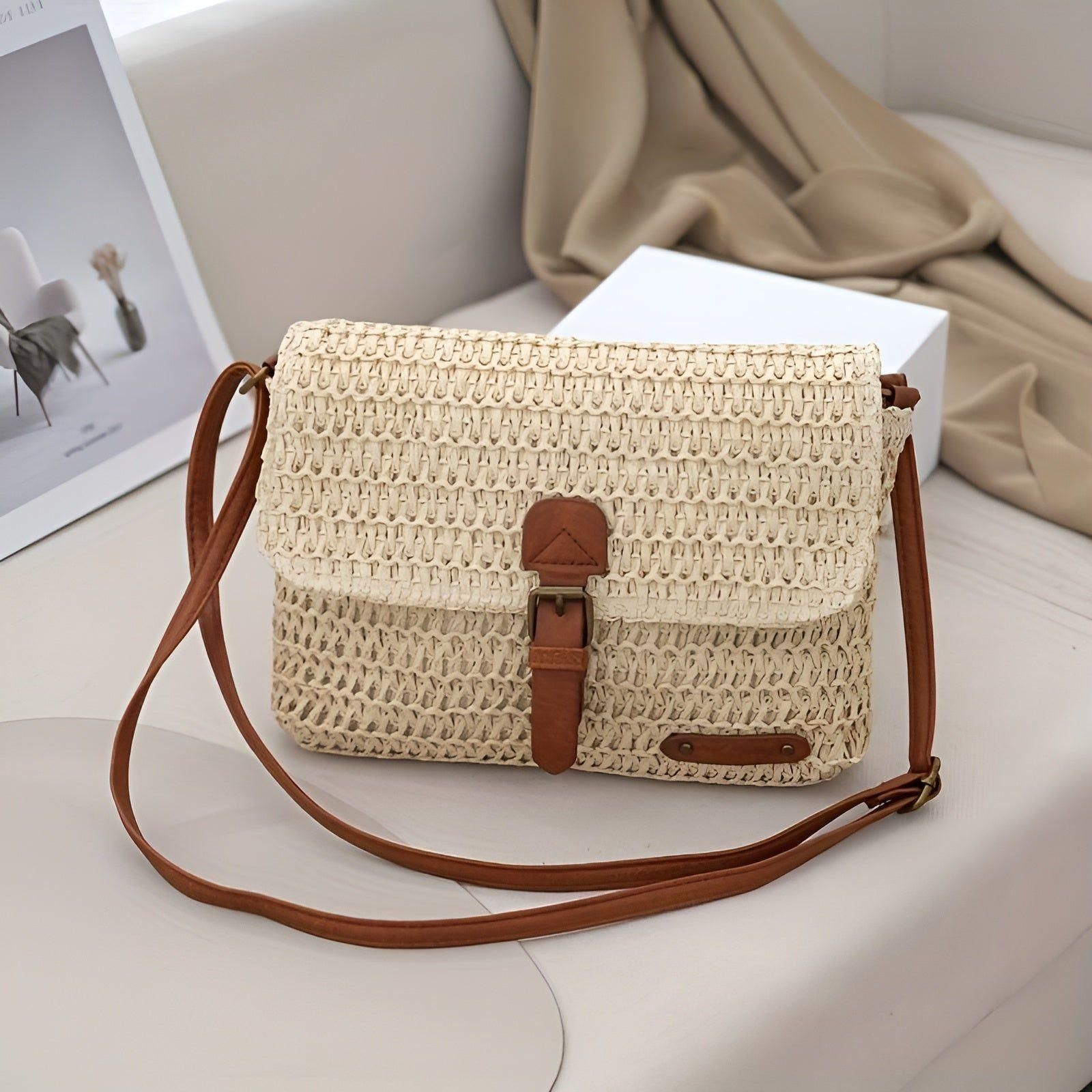 BowLift | Annalise Bag – Vintage Style Woven Straw Shoulder Bag for Summer