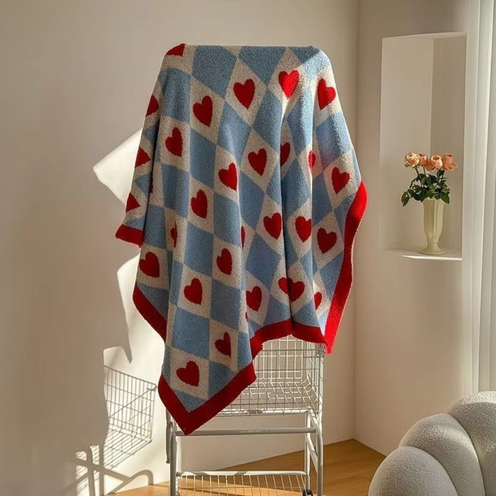 BowLift | Argyle Scarlet Heart Soft Blanket
