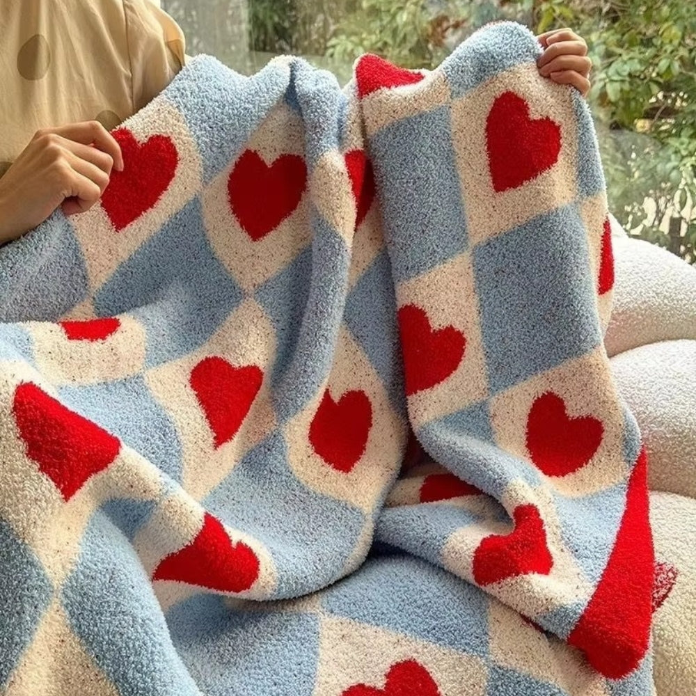BowLift | Argyle Scarlet Heart Soft Blanket