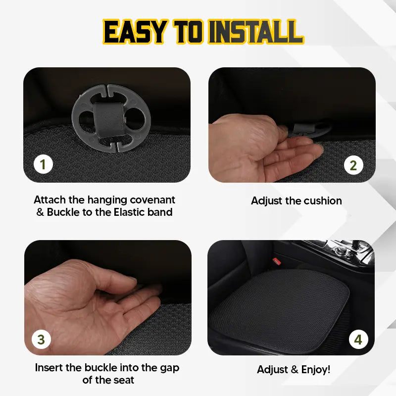 BowLift | Breathable & Non-Slip Cotton Car Seat Cover Complete Set - Universal Fit